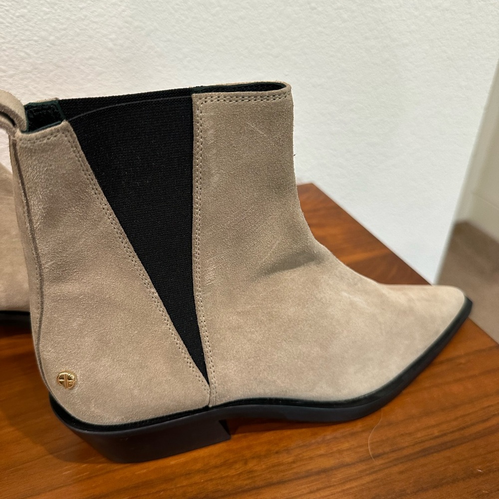 Anine Bing Taupe Suede Bekah Booties - Picture 8 of 10